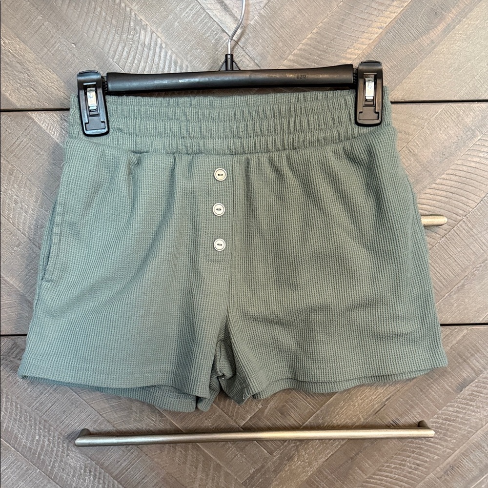 High Waist Olive Green Women's Shorts